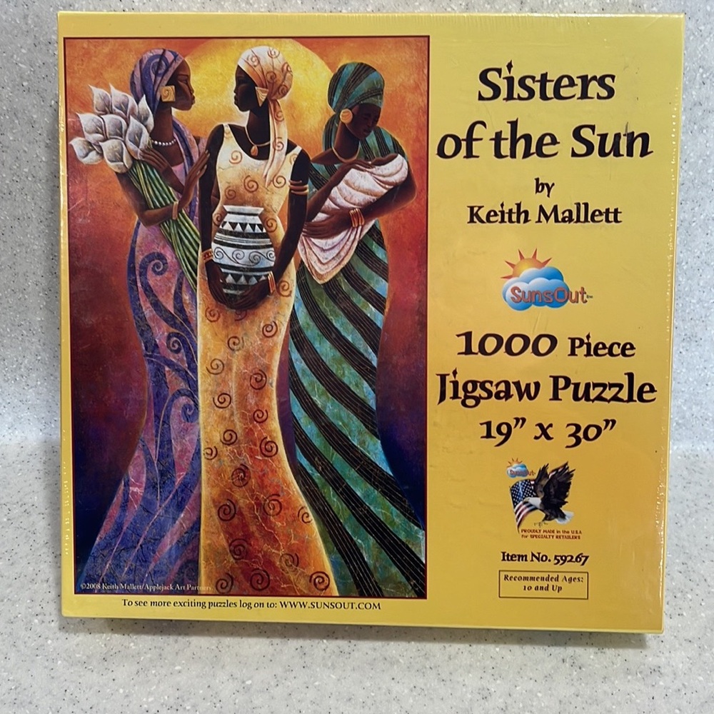 Sealed ‘Sisters of the Sun’ JIGSAW PUZZLE~African Keith Mallett Art~1000pc